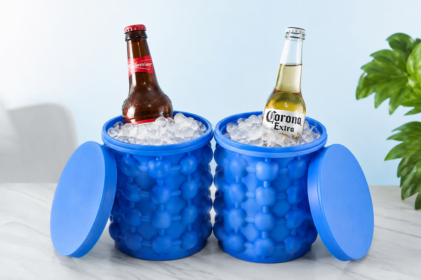 Silicone Ice Cube Maker Ice Cube Mold Tray Portable Bucket Wine Ice Cooler Beer Cabinet Kitchen Tools Drinking Whiskey Freeze