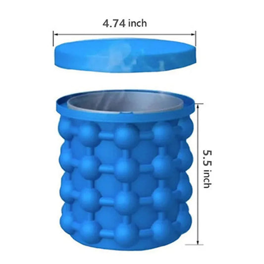 Silicone Ice Cube Maker Ice Cube Mold Tray Portable Bucket Wine Ice Cooler Beer Cabinet Kitchen Tools Drinking Whiskey Freeze